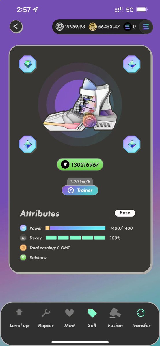 Barclaymei's tweet photo. Awesome Rainbow shoes !Guess how much it can earn (20 energy) ?@Stepnofficial @HypeSaintsNFT https://t.co/NTbxXQRqpw