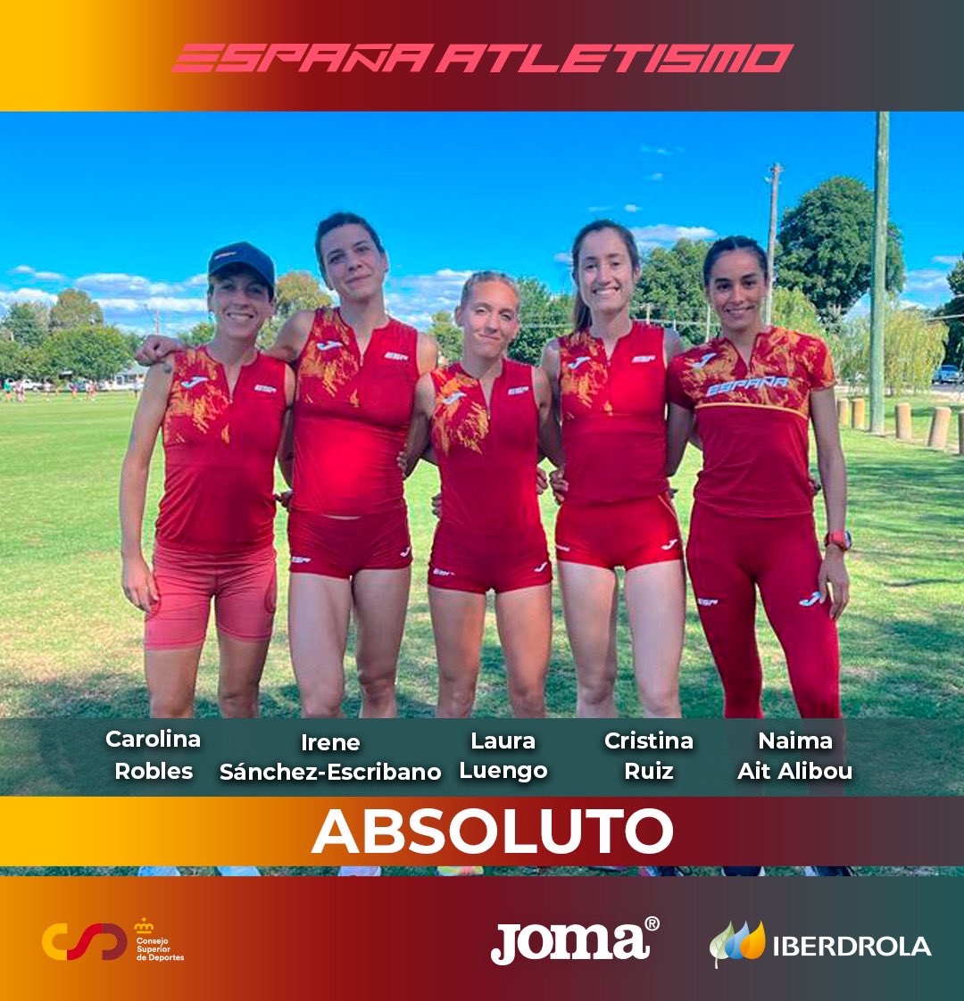 atletismoRFEA's tweet photo. 🦘#EspañaAtletismo, novena en @WABathurst23 🙌🏼 (a 3 puntos de ser finalistas)

30° @irenesef ⏱️ 36:20
39º @LauraLuengo ⏱️ 36:59
41º @cristinarfz ⏱️ 37:04
45º Naima Ait Alibou ⏱️ 37:17
50º @karitocaroca ⏱️ 38:10

📊 https://t.co/HZ4pcLPqRB

#EspañaAtletismo #PasiónPorCompetir https://t.co/5DbVN7J7Lg