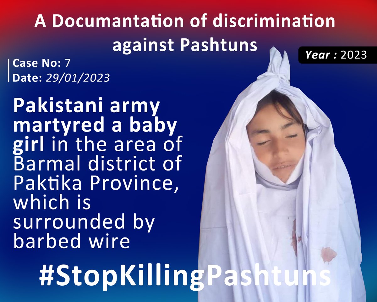 sofiya_dawar's tweet photo. Pakistani army martyred a baby girl in the area of Barmal district of Paktika Province, which is surrounded by barbed wire. 
#StopKillingPashtuns https://t.co/vuVaTaPgB4