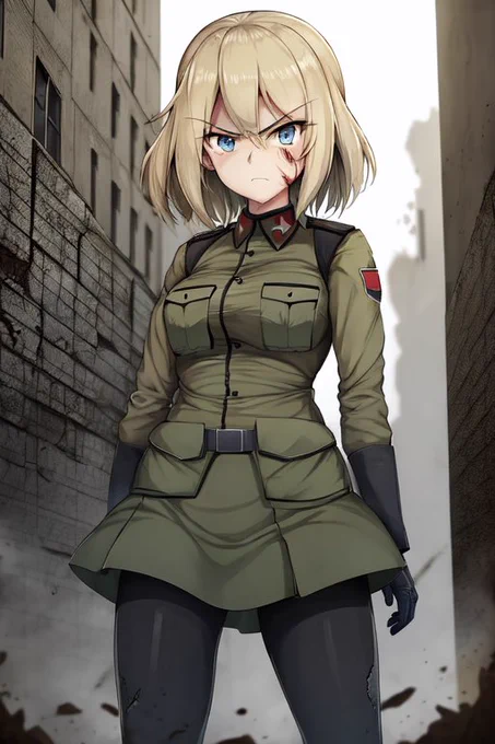 #HolaraAI ガルパン・オルタ()これは二足歩行戦車で人類の敵と戦っている世界だな 