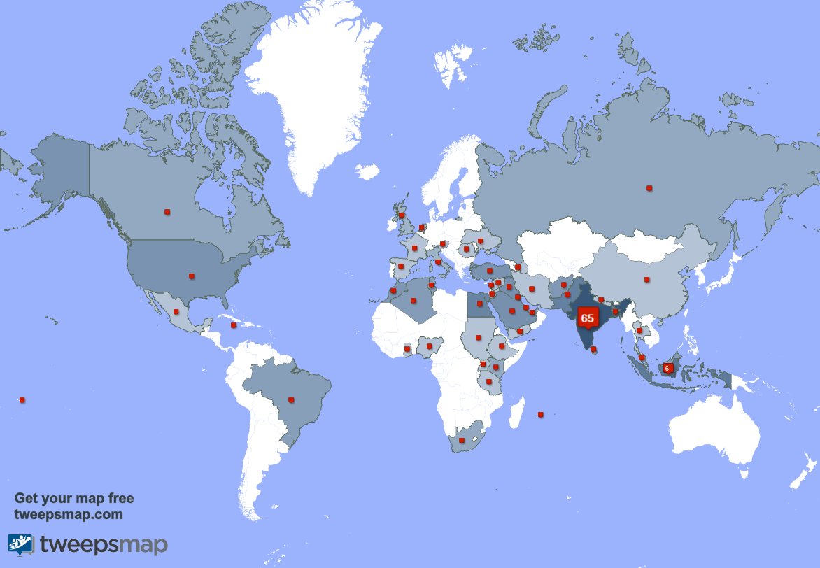 Special thank you to my 1 new followers from Bangladesh, and more last week. tweepsmap.com/!parvathy_10