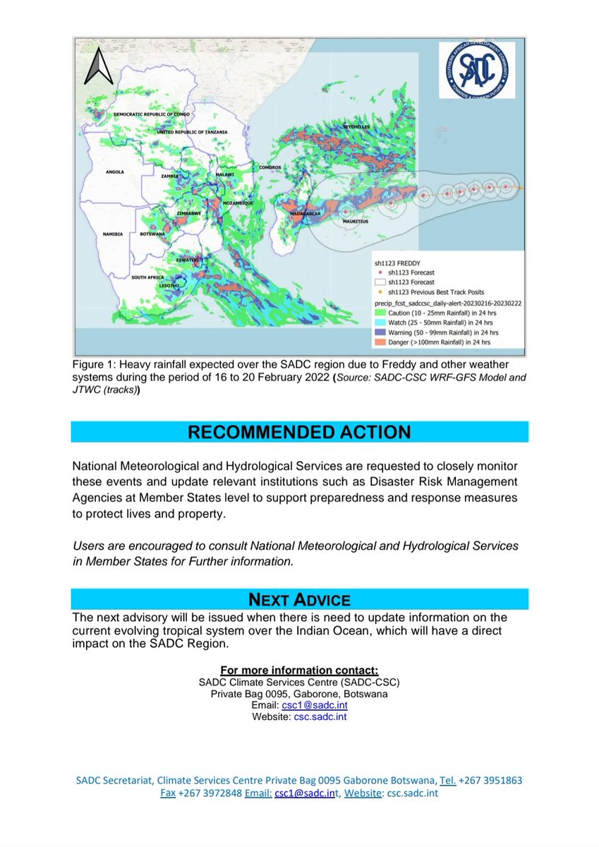 yaronafm's tweet image. #PressRelease @SADC_News #TropicalCyclone #cyclonefreddy