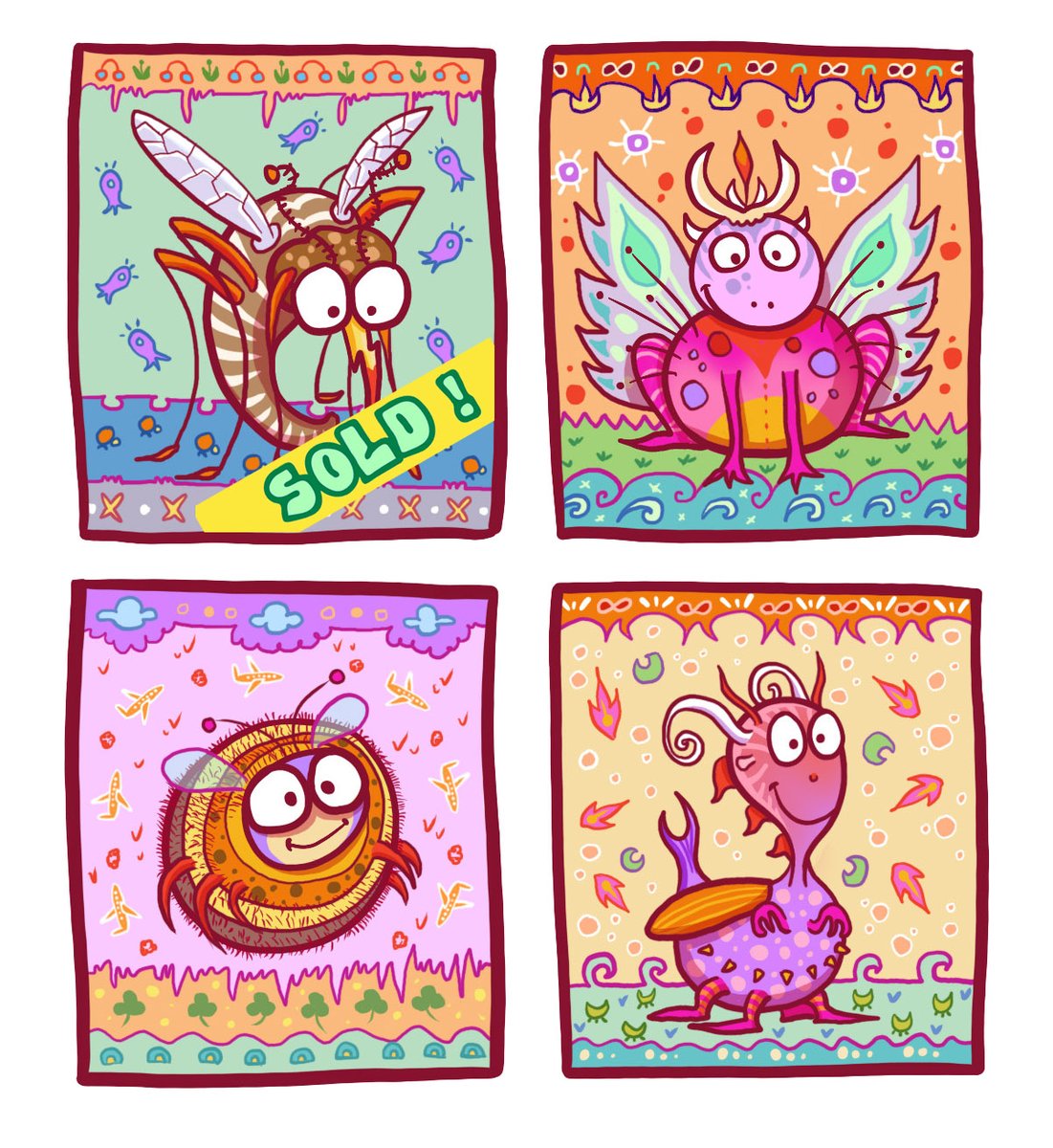 Hi! 👋🦋
💜 The Bugs of my Garden 💜
New BUG PEST waiting for friends in my garden!! 😜🥰
One has already disappeared! Grab yours fast!! 🤗

💖 Bugs listed 113 / Sold: 110
💖 Price: 0.009 $Eth (Poly) 
✨Link in Bio! ✨