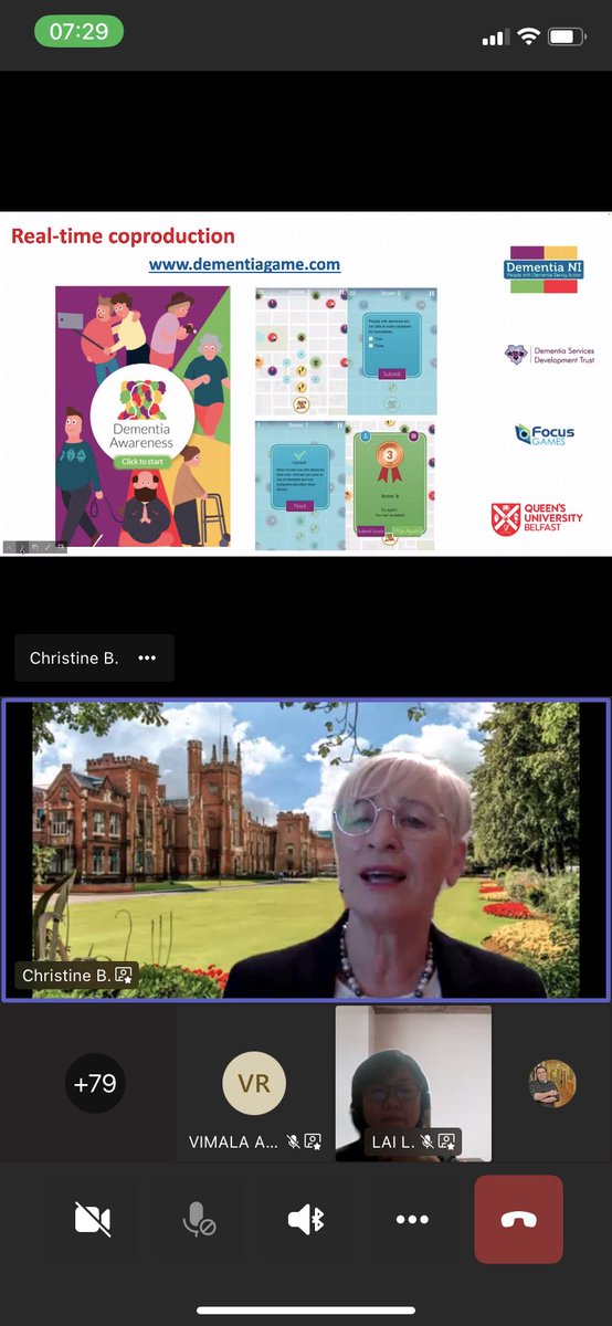 GaryMitchellRN's tweet image. Excellent to hear from @QUBSONM @crbrownwilson at this morning’s Malaysian 🇲🇾 national seminar on games-based learning in #nursing. Prof Brown Wilson discusses #CoDevelopment #International #Implementation & #Evaluation of our suite of #SeriousGames in #Dementia.