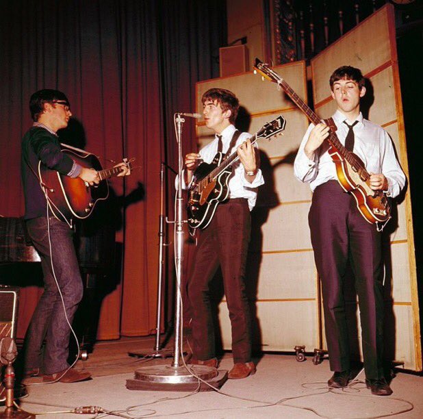 Recording Saturday Club for BBC Radio, May 1963 at the Playhouse Theatre, London #TheBeatles #SaturdayClub #BBCRadio #PlayhouseTheatre #sixties #1960s #sixtiesmusic #beatleslondon