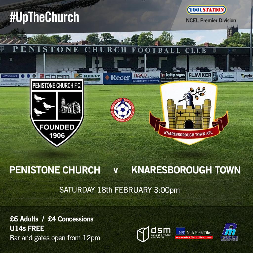 It's GAME DAY where we welcome <a href="/KnaresboroughFC/">Knaresborough Town AFC</a> to the <a href="/parkerroofing/">Parker Maythorn LTD</a> Memorial Ground.

It's 4th v 9th and so should be another good game.

So, get it planned with the other half that you're out for the afternoon and we'll see you soon.

Bar and gate open at 12.

#UpTheChurch