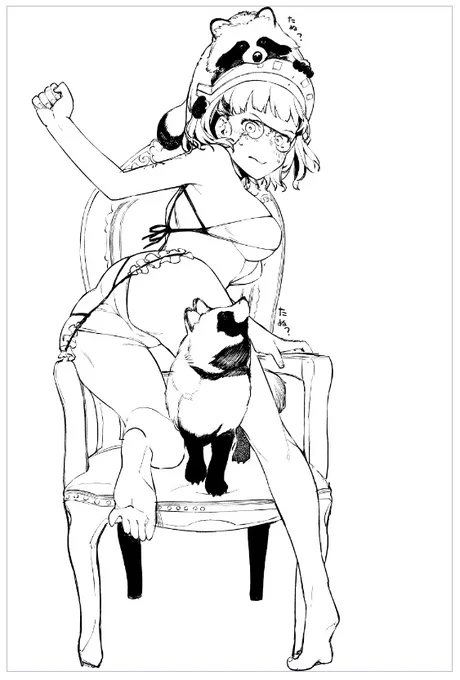 コピ本は、あんま描いた事のない艦娘を布面積少な目ので描いてたらなんだか寒そうだったのでもこもこ動物を置いたらマシになるかしらどうかしら?みたいな白黒絵の本でした。数がまとまったらコピ本とか折本とか考えてます。絵はローマさんとたぬき 