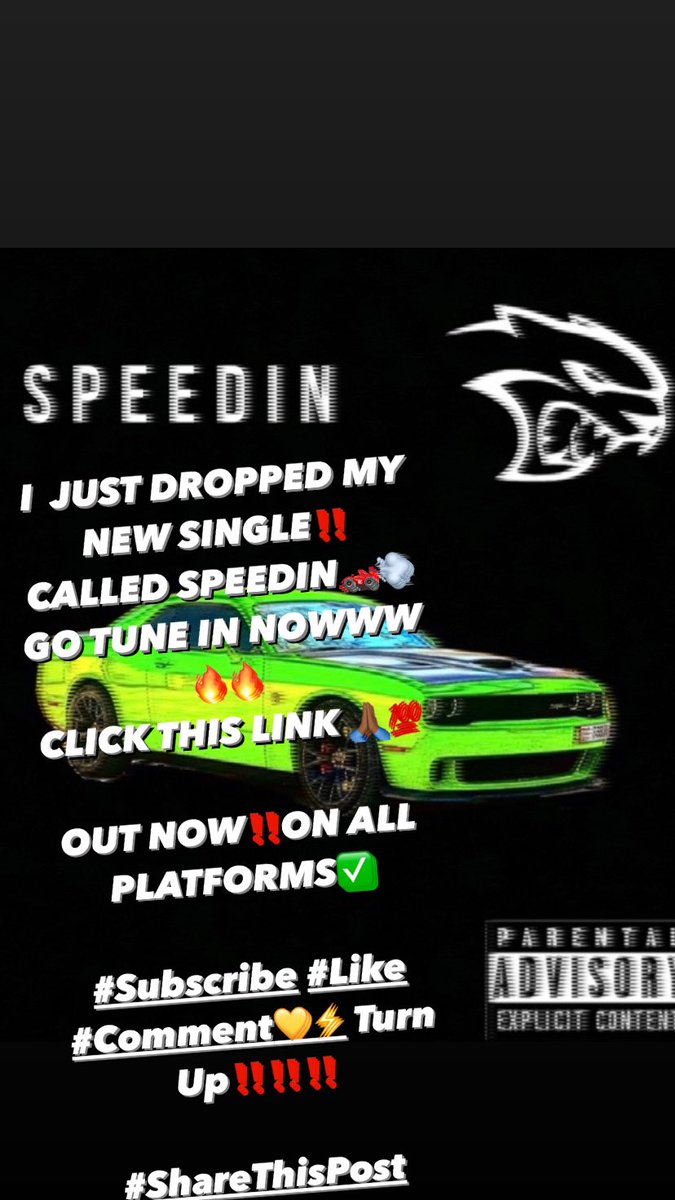 vitto2x's tweet photo. @sosshouse @pierrebourne I  JUST DROPPED MY NEW SINGLE‼️ 
CALLED  SPEEDIN 🏎💨GO TUNE IN NOWWW🔥🔥 
CLICK THIS LINK NOW🙏🏾💯

https://t.co/9uu47eYtl5

OUT NOW‼️ON ALL PLATFORMS✅

#Subscribe #Like #Comment💛⚡️ Turn 
Up‼️‼️‼️

#ShareThisPost

https://t.co/z2Qu3lKnOL https://t.co/5sC0JWeDFR