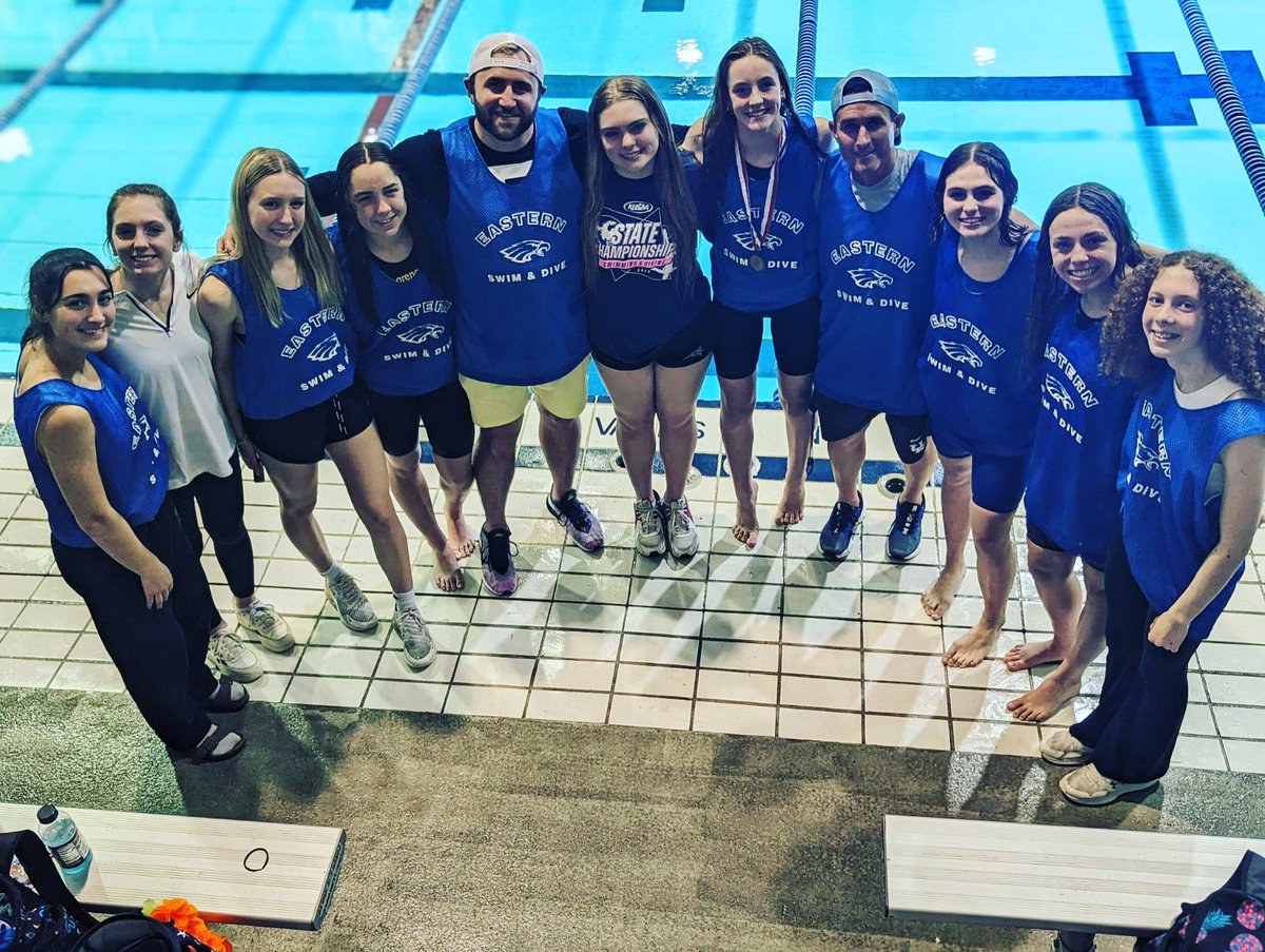 MikeHeuke's tweet photo. Eastern Eagles Swim &amp; Dive finished 6th in the State Championship Meet! Way to Work Eagles!! https://t.co/dCviiJHgX8