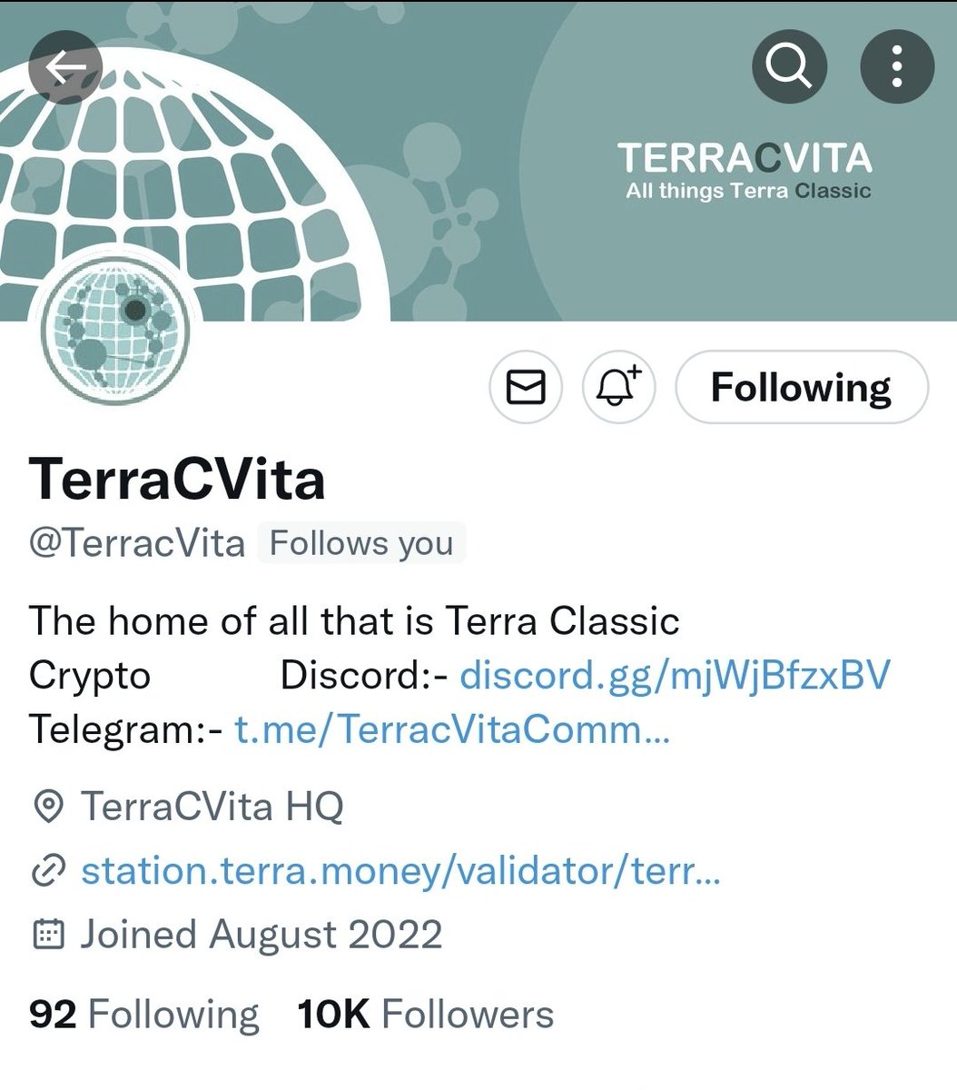 Thank you #LUNC community and all the 2542 delegators that have helped <a href="/TerracVita/">TerraCVita</a> reach the 10000 followers milestone.
Everyday makes us even more determined to fight to deliver maximum value for you. ❤️