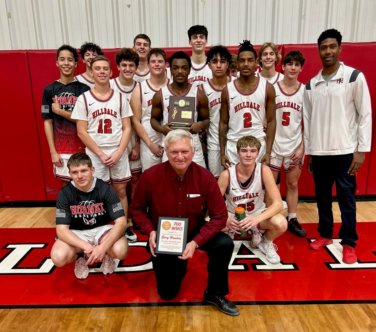 IWasAtTheGame's tweet photo. Congratulations to HILLDALE head coach Gary Hendrix for notching his 700th Boys #OKPreps Basketball career win tonight with a 60-35 win over Skiatook

Hendrix has coached at Hilldale, Pryor, Canadian, Fort Gibson and Mounds.  Has 12 State Tourney appearances with 3 final trips https://t.co/0ssKL9xaRF