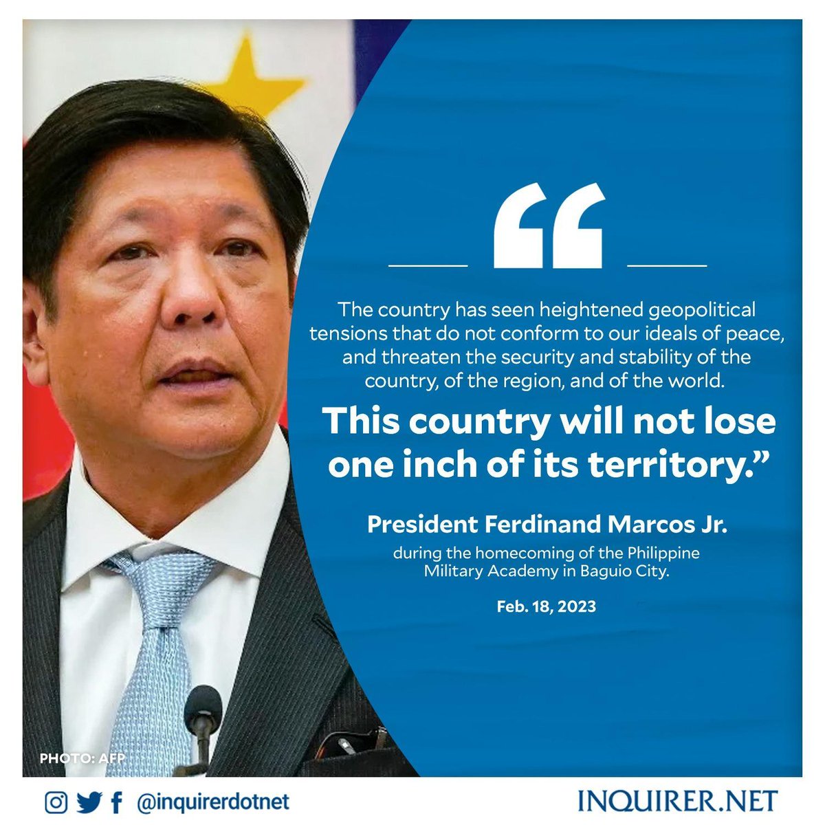 Inquirer on Twitter "’THIS COUNTRY WILL NOT LOSE ONE INCH OF ITS