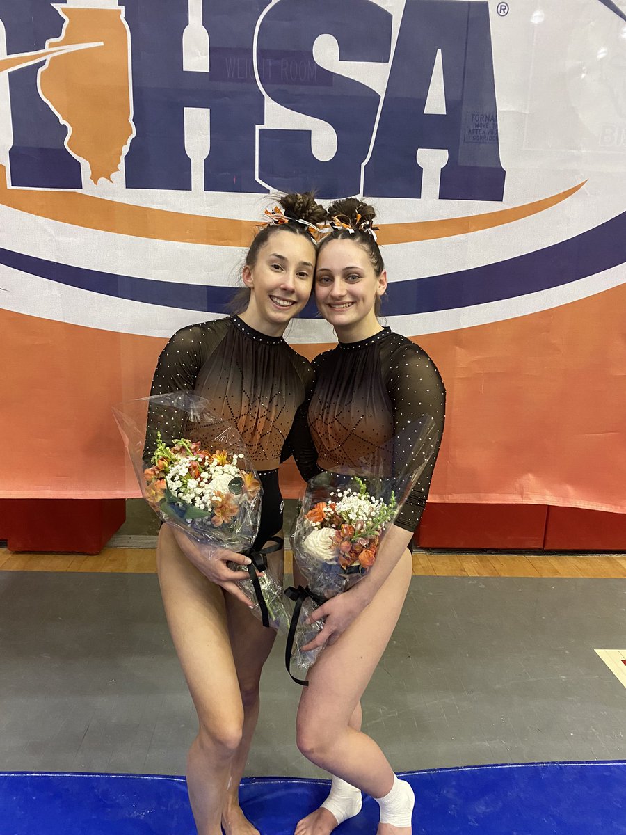 So proud! Anna Becker 2023 State Champion All-Around!
Ally Humbert 11th on floor!
Anna competes on the individual finals on all four events tomorrow at 2pm- Palatine HS!