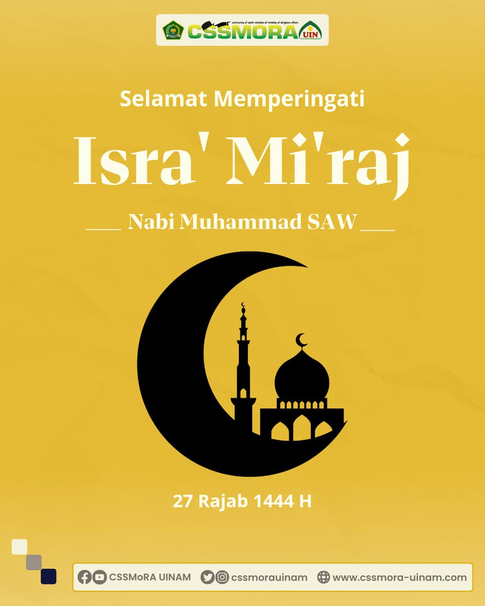 cssmorauinam's tweet photo. [PERINGATAN ISRA MI'RAJ NABI MUHAMMAD SAW 1444 H]

Segenap Keluarga Besar CSSMoRA UIN Alauddin Makassar mengucapkan selamat memperingati Isra Mi'raj Nabi Muhammad Saw 1444 H.
Salam Loyalitas Tanpa Batas✊🏻
#cssmora
#cssmorauinam
#kabinetbaramuda
#pbsbkemenagri
#uinalauddinmakassar https://t.co/oqcwoatfax