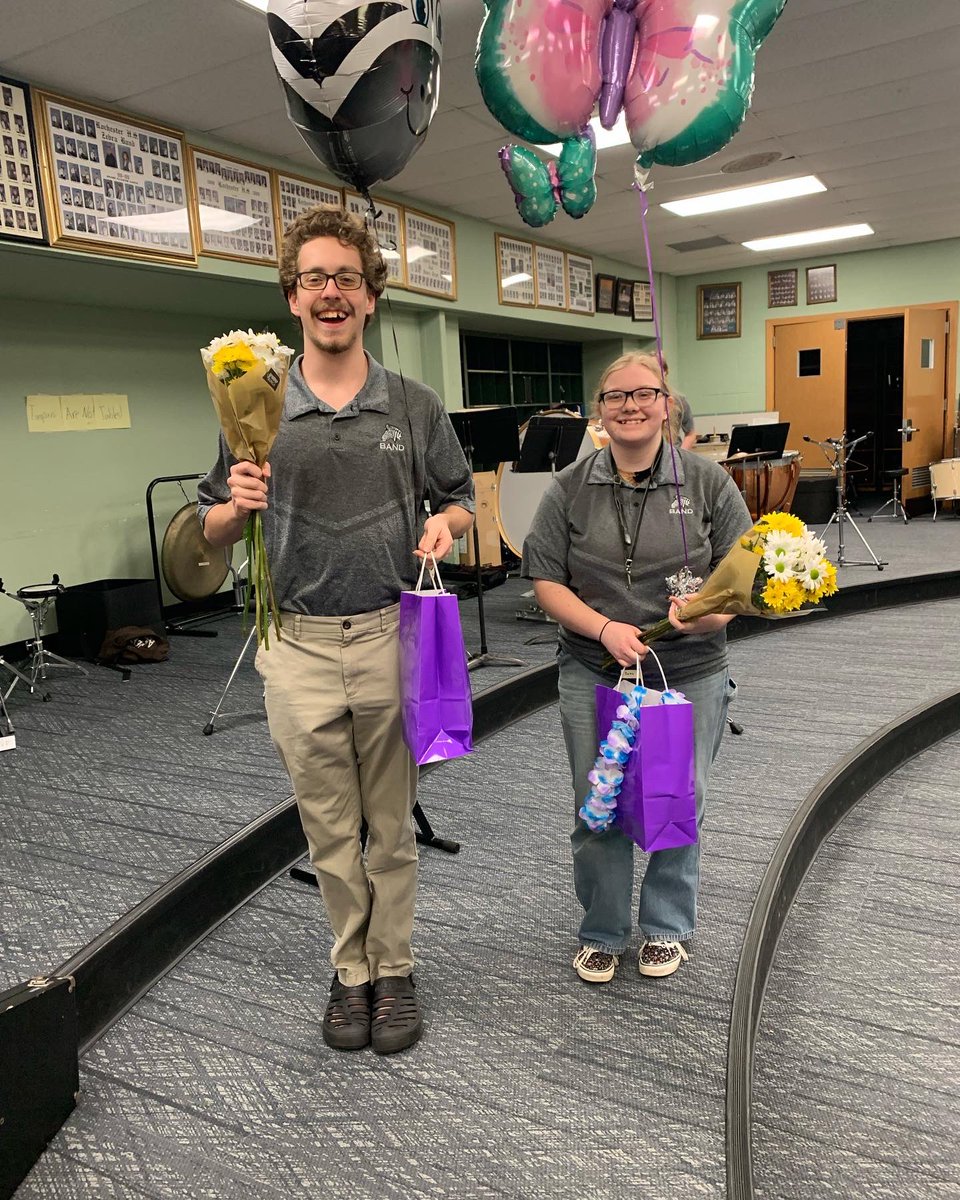 ZebraBands's tweet photo. Tonight was Senior Night for the RHS Band. We are so proud of our seniors! Congratulations Will and Sarah!! https://t.co/QwmCaNbddm