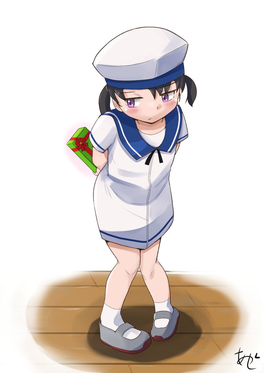 1girl dress sailor dress uwabaki solo blue sailor collar hat  illustration images