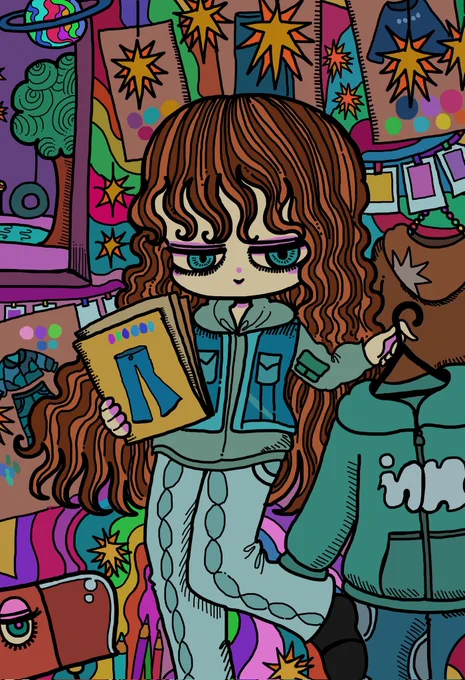 imのレトロで斬新なお洋服が生まれるまでの漫画を描かせて頂きました(⁠ ⁠ꈍ⁠ᴗ⁠ꈍ⁠)imのインスタグラムで読むことができます!可愛いデザインのお洋服が沢山あります🌟是非チェックしてください🌟https://t.co/2IDrcqmVTk 