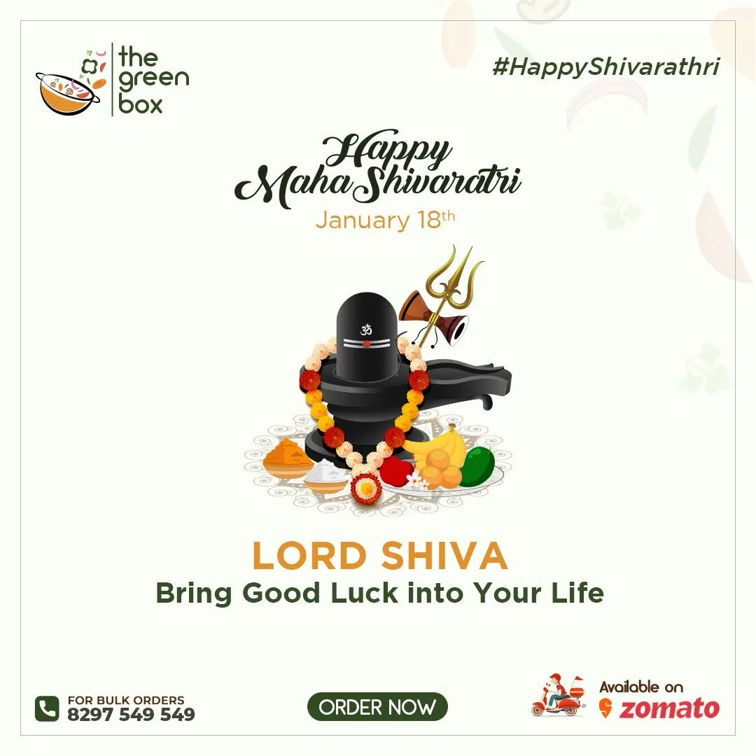 TheGreenBox9's tweet image. Happy Maha Shivaratri 
Lord Shiva bring good luck into your life
.
Order Tasty Pure Vegetarian Food at "The Green Box"
.
Order Now
Available on Swiggy and Zomato
.
#DishoftheWeek #Breakfast #BestFood #FoodOnline #TheGreenBox #HyderabadFoodi #LoedShiva #mahashivratri2023