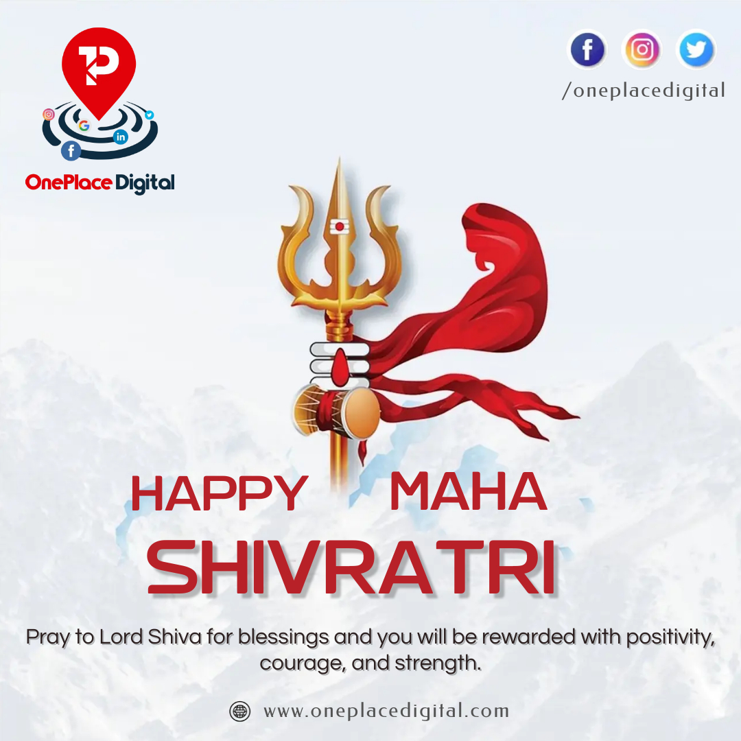 oneplacedigital's tweet photo. On this day of Maha Shivratri, we wish everyone a blessed and prosperous day!
May Lord Shiva shower his divine blessings and grace on you and your loved ones.
#HappyMahashivratri #HappyMahashivratri2023 #oneplacedigital https://t.co/Xe0GQXf6iU