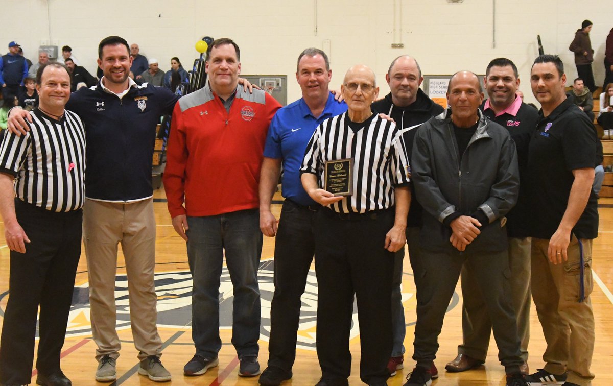 Area coaches and officials honored retiring official Vincent Bitonte, who will retire after 50 years of officiating <a href="/SectionIXSports/">Section IX Athletics</a> <a href="/MHALSports/">MHAL</a> <a href="/OCIAASports/">OCIAA</a>