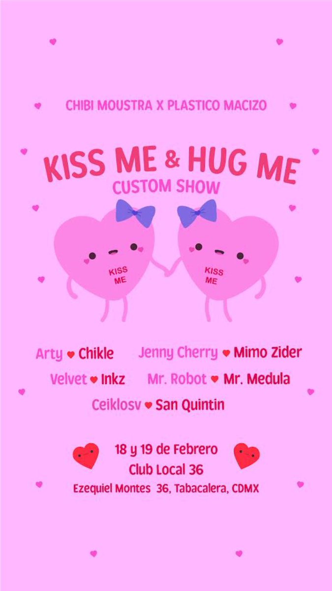 ChibiMoustra's tweet photo. Mañana es el Custom Show de mis piezas “Kiss me &amp; Hug me” para celebrar al amor en Colaboración con @plasticomacizo Está exhibición es súper especial porqué las piezas están intervenidas por grandes artistas y la conexión que los une es el amor, la amistad y el arte.✨🫰🏻💖 https://t.co/pZupNK5ObK