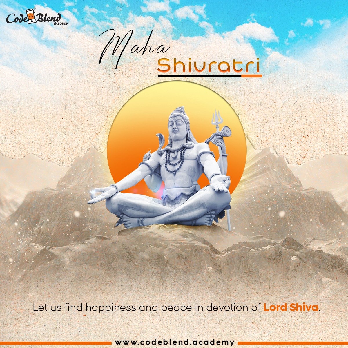 CodeblendA's tweet image. Let us celebrate Maha Shivratri by chanting the name of Shiva and thanking him for all his blessings.
.
.
#codeblendacademy #mahashivratri2023 #mahakal #peacen #mahadeva #HappyMahaShivratri #viral #edtech #academy #softwareengineering #graphicdesign #educationconsultant