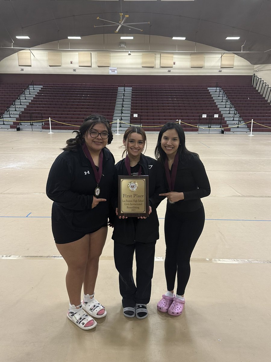 Last regular season meet for our Lady Wildcats powerlifting team.  Girls took 1st today as a team. Pictured are our seniors at their meet. Natalie Martinez 1st 114, Lauren Jaramillo 123, and Brianna Galvan 1st 259. <a href="/WehsAthletics/">STRONG SIDE ATHLETICS</a>