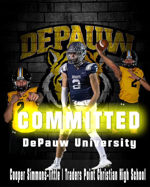 Cooper Simmons-Little (@coopersl11) on Twitter photo I first want to thank God for giving me the ability to play the beautiful sport of football. After thoughtful consideration, I am all in to continue my athletic and academic career at DePauw University. Thank you for the opportunity <a href="/qbdietz/">Brett Dietz</a> <a href="/MasonEspinosa1/">Mason Espinosa</a> <a href="/xfactorQB/">Anthony Morelli: X-Factor QB Academy</a> I first want to thank God for giving me the ability to play the beautiful sport of football. After thoughtful consideration, I am all in to continue my athletic and academic career at DePauw University. Thank you for the opportunity <a href="/qbdietz/">Brett Dietz</a> <a href="/MasonEspinosa1/">Mason Espinosa</a> <a href="/xfactorQB/">Anthony Morelli: X-Factor QB Academy</a>