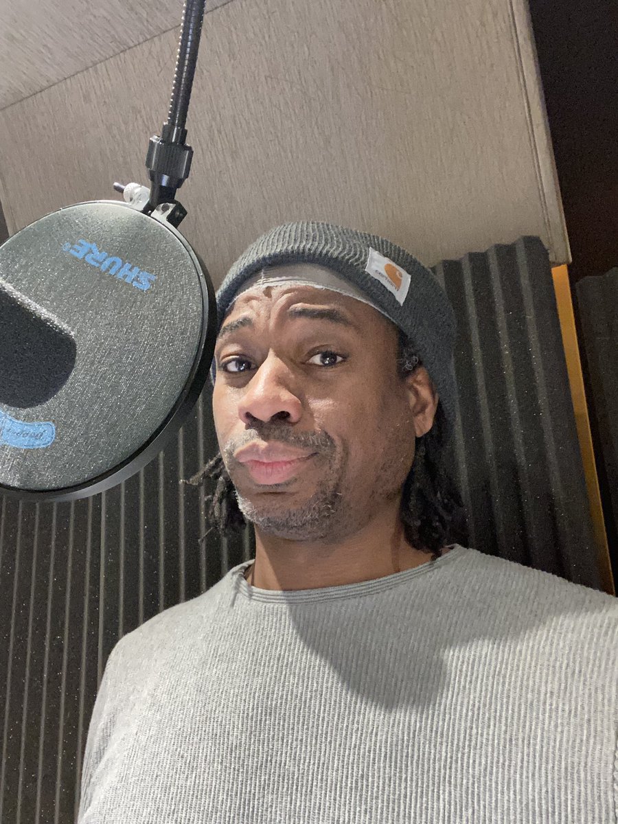 CaryHite's tweet image. Screwface gets to have live multicast fun in the studio @audible with his friends  - ‘twas a laugh fest. #multicast #recording #audiblestudios #newproject #comingsoon #boothlife #cary #caryhite