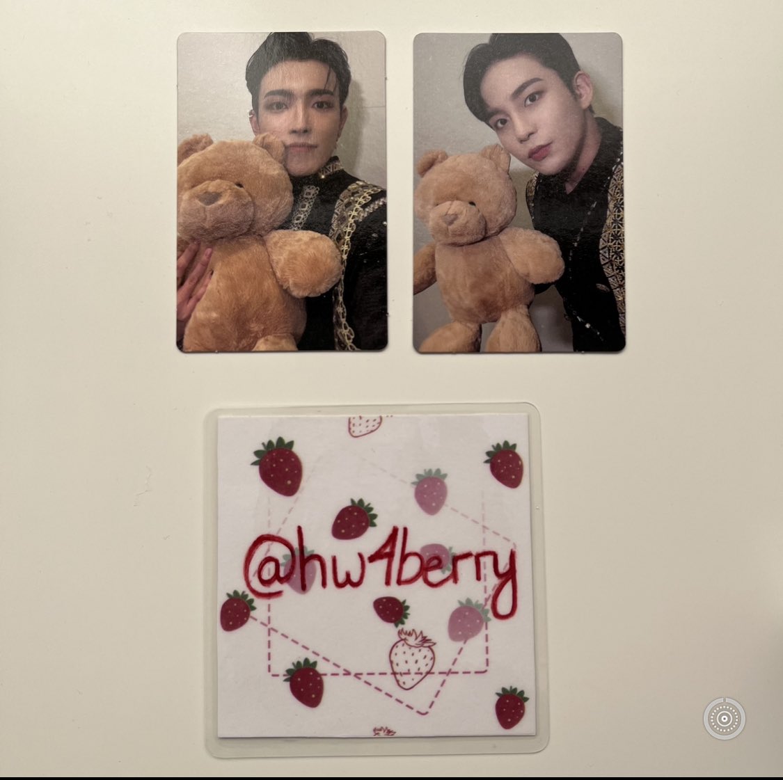 hw4berry's tweet photo. WTT 
ateez spin off from the witness hug version 

have: hongjoong and jongho
want: seonghwa 

trade trading https://t.co/hSqRM0TGeN