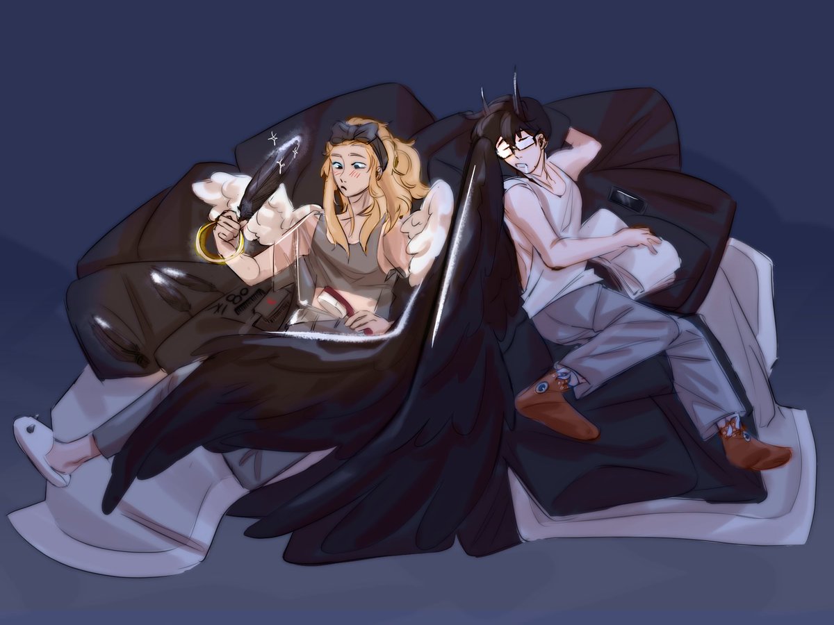 UrBigBadBro's tweet photo. #ReaderWeek2023 #ORV
Day 5 - Wings (feat. Uriel grooming Kim Dokja's wings) https://t.co/utK8YrxUZv