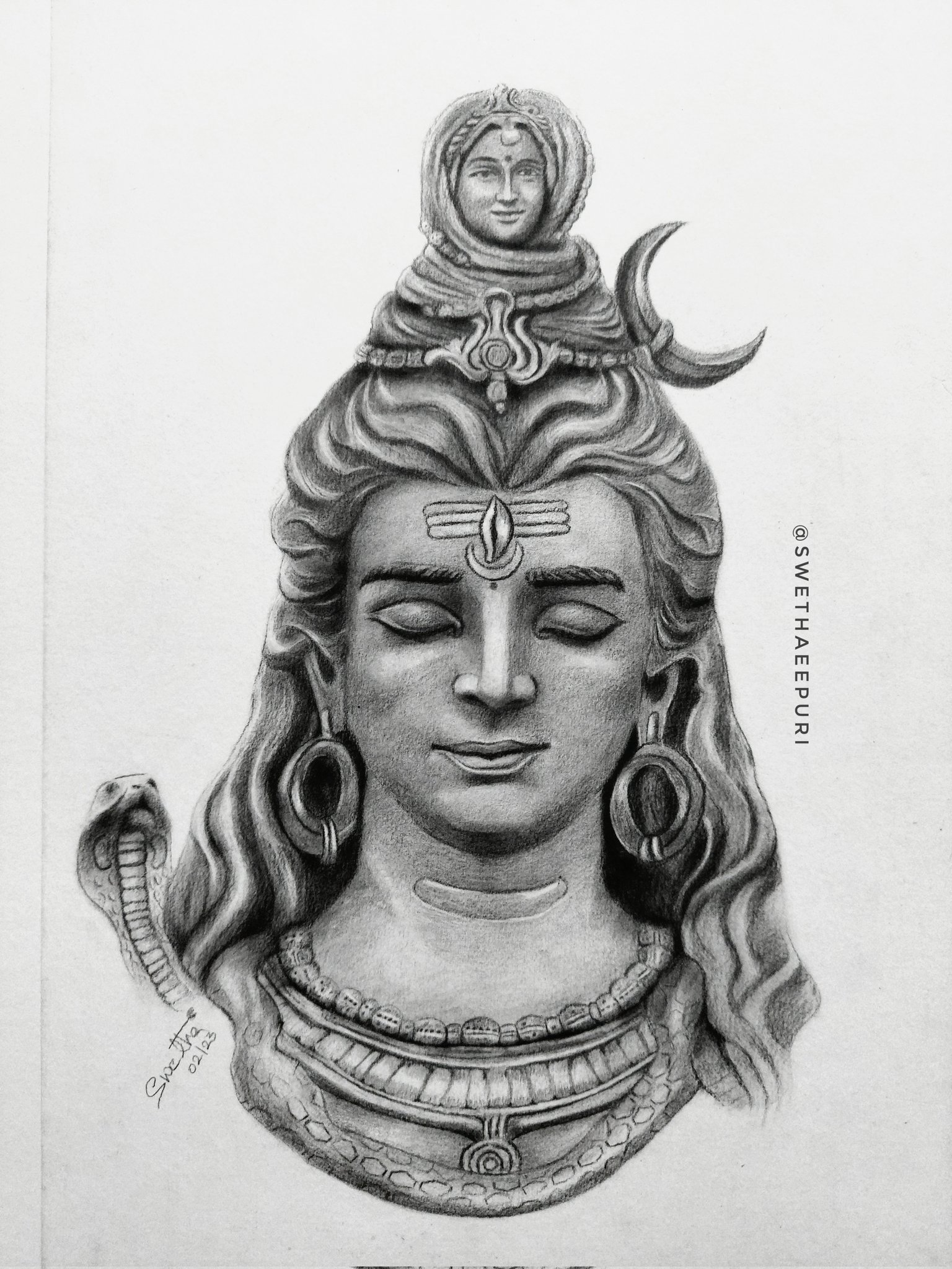 Pencil sketch of Lord Shiva - creativity post - Imgur