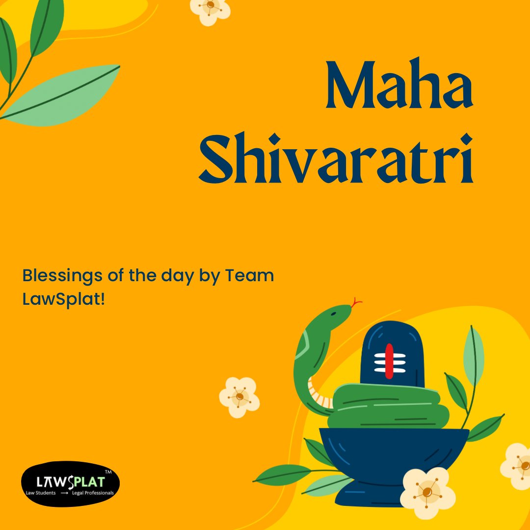 LawSplat's tweet photo. Wishing you and your family a very Happy Mahashivratri. May the divine blessings of Lord Shiva always be with you!🙏 
#HappyMahashivratri #HappyMahashivratri2023 #Shivratri https://t.co/bZid48PbJ8