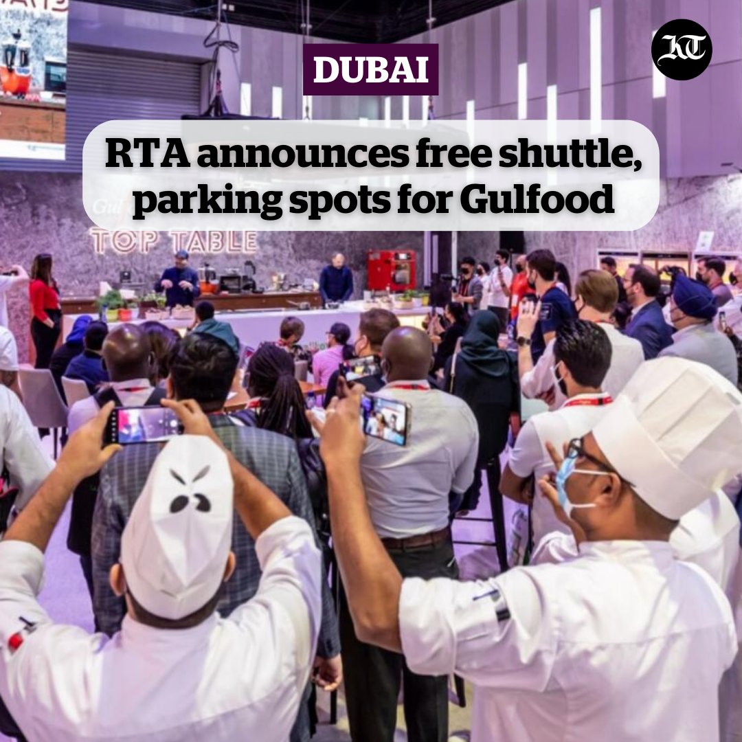 khaleejtimes's tweet image. #Dubai: The @rta_dubai has announced the designated parking locations and shuttle services for @Gulfood. The exhibition is set to take place from February 20 to February 24

khaleejtimes.com/uae/dubai-gulf…

#gulffood #UAE #parking