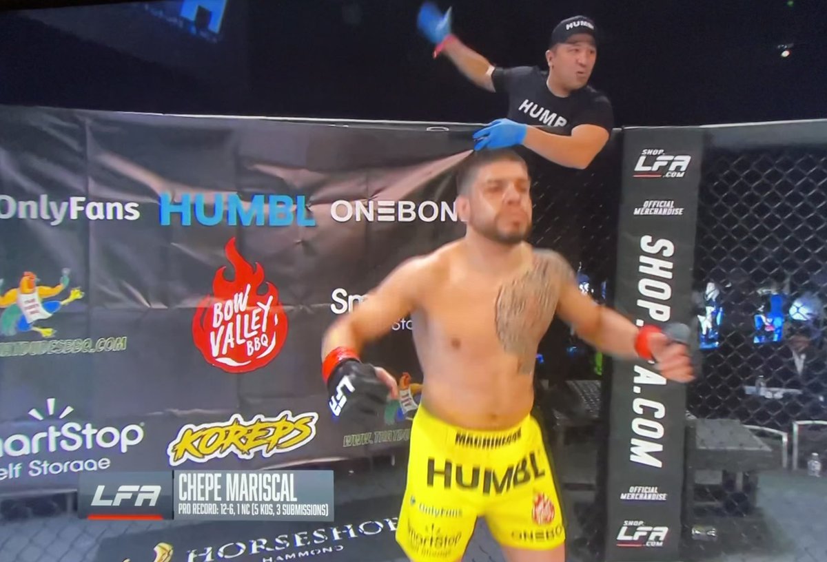 TAPinvest's tweet photo. Congratulations @chepemachinegun on a second round TKO at #LFA153
#HUMBL @ko_reps https://t.co/LRLR4N7a09