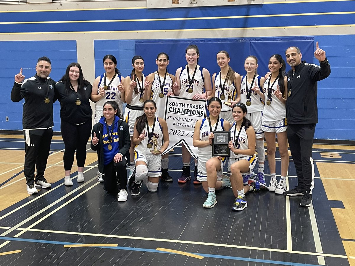 SeaquamSec's tweet photo. Congratulations to our Senior Girls Basketball Team on winning South Fraser Championships against SDSS! Special acknowledgements to Camryn Tait and Syra Toor on their all star selection and Nyssa Sunner on being named the MVP! https://t.co/PAYAwpXI4v
