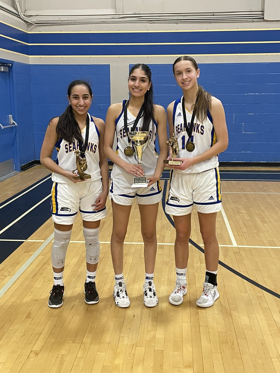 SeaquamSec's tweet photo. Congratulations to our Senior Girls Basketball Team on winning South Fraser Championships against SDSS! Special acknowledgements to Camryn Tait and Syra Toor on their all star selection and Nyssa Sunner on being named the MVP! https://t.co/PAYAwpXI4v