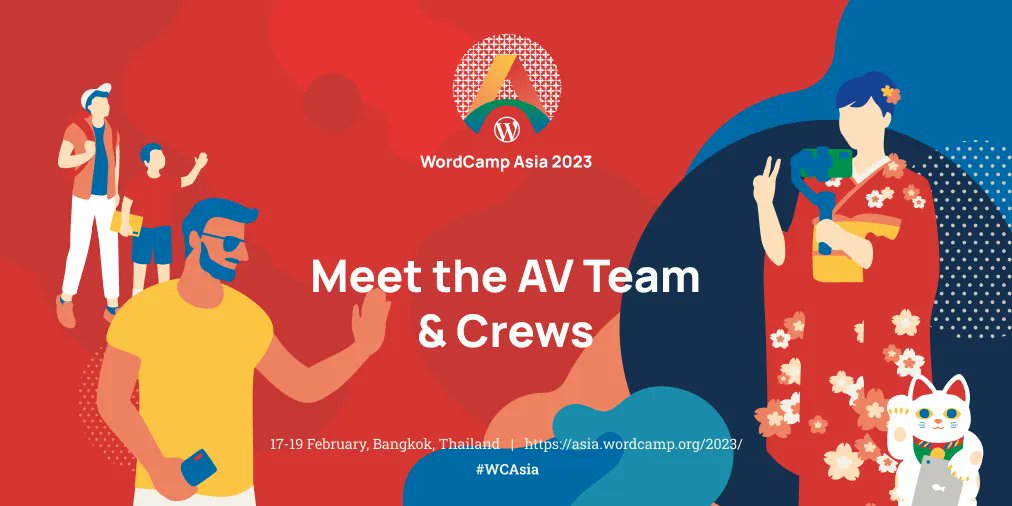 WordCampAsia's tweet photo. The AV team at WordCamp Asia 2023 will be capturing every moment of the event through stunning photos, videos, and interviews. Don't miss out on their amazing work! #WCAsia #AVTeam https://t.co/n7bLFTRqEs https://t.co/ZaVhSD7zqf
