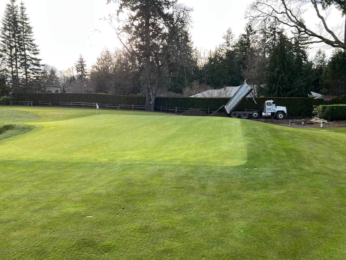 Bringing in some fill dirt for the new tee on 12