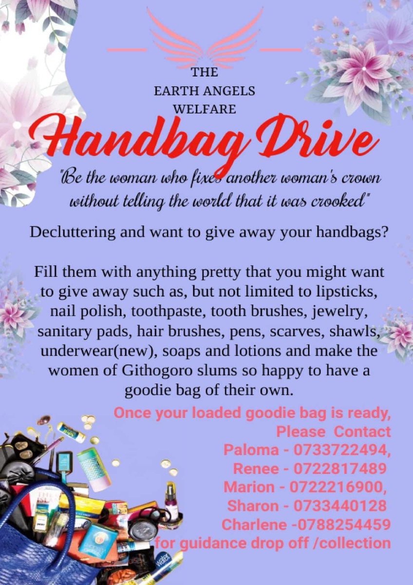 kamz26's tweet photo. What a fantastic initiative. 
If you have handbags to spare, maybe some toiletries and makeup too, why not share it with someone and make them feel good, just like you do when you carry that pretty new handbag? 
Please help out if you can. 
💞💞💞 https://t.co/ZgfBU3vuuO