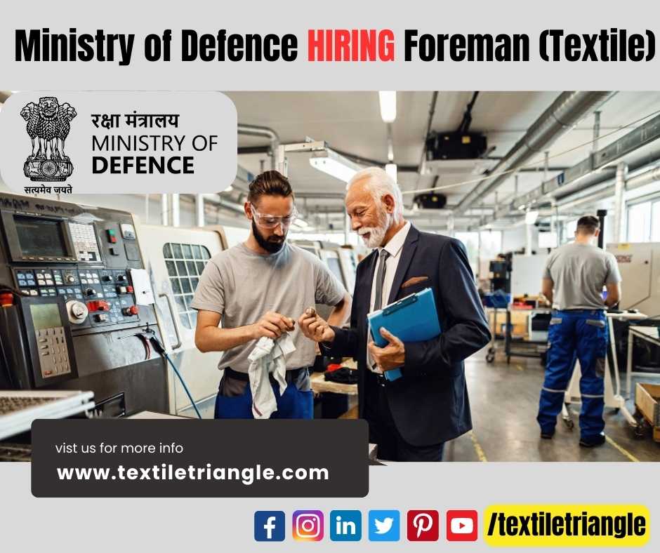 TextileTriangle's tweet photo. Ministry of Defence is hiring Textile Engineering Graduates for Department of Defence Production. 

Read More about this job: https://t.co/2t8LkVYW4j
#textiletriangle #textilejobs #jobalert #hiring #applynow #career #textile #job #defence #upsc #upscora https://t.co/CIYA2ePkGW