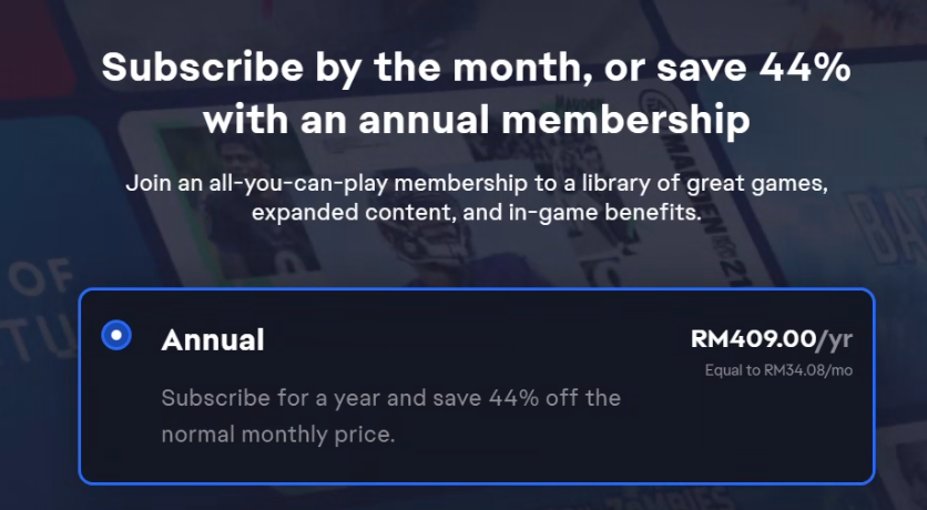 marauderz's tweet photo. Wait.. yearly #EAPlayPro is RM409? I'm gonna play #JediSurvivor #WildHearts and #DeadSpace at least this year... this would cover it... https://t.co/zHWpRpFFFB