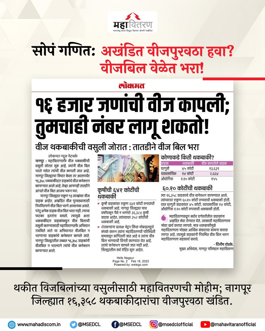 Maharashtra State Electricity Distribution Co. Ltd tweet media