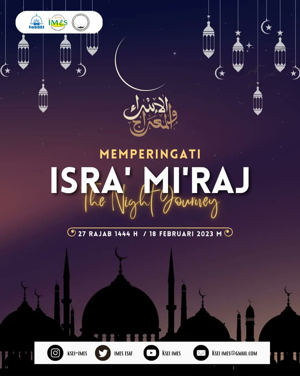 [Isra' Wal Mi'raj Mubarak]
Selamat Isra Miraj, semoga kita selalu mengingat kebesaran dan kemuliaan Allah SWT dalam setiap langkah kita.   
Perjalanan Isra Miraj mengajarkan kita tentang arti kesederhanaan dan ketaatan kepada Allah SWT.
#isramiraj
#IsraMiraj2023
#isramiraj1444h