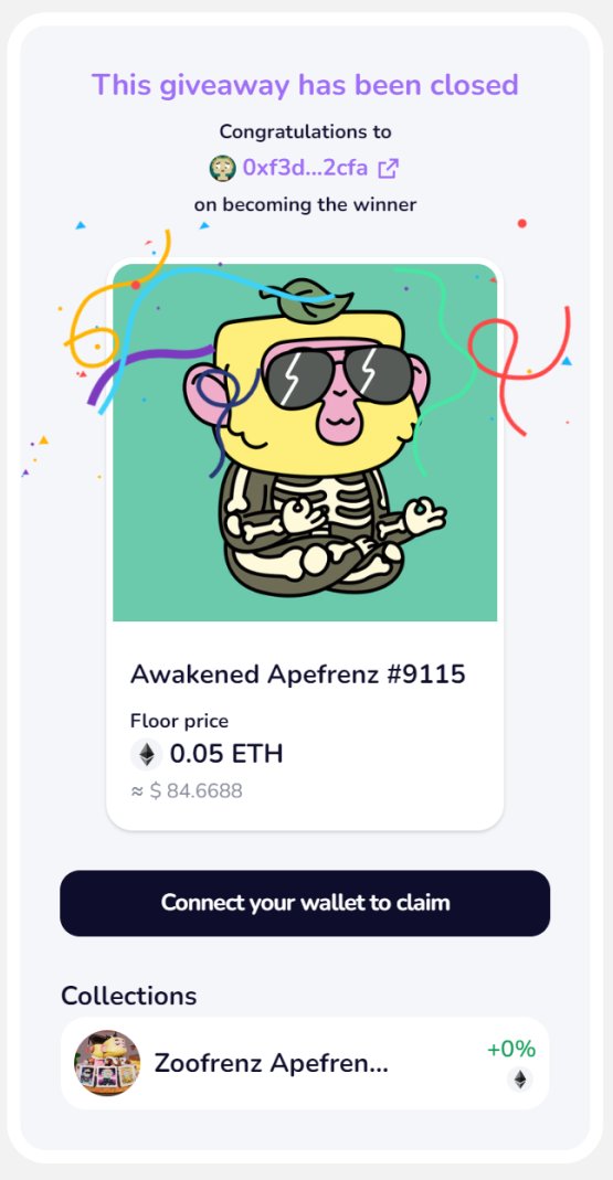 LuckyNFT_VIP's tweet image. 🍀Congratulations! Delighted to announce that [0xf3d...2cfa] is the winner of our recent #LuckyGiveaway!

Appreciate all of your support and look forward to announcing further FREE giveaways in the future!

🤞Be Lucky Hellicorn to join More #LuckyGiveaway: luckynft.vip/lucky-giveaways