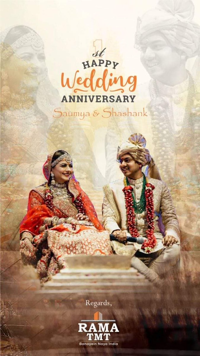RAMATMX500's tweet image. Respected Saumya Mam &amp;amp; Shashank Sir Cheers to this bond of togetherness.Wishing you both a very happy marriage anniversary.Stay blessed.
#Happy Anniversary.
#Rama TMT Rebar
#Banayein Naya India