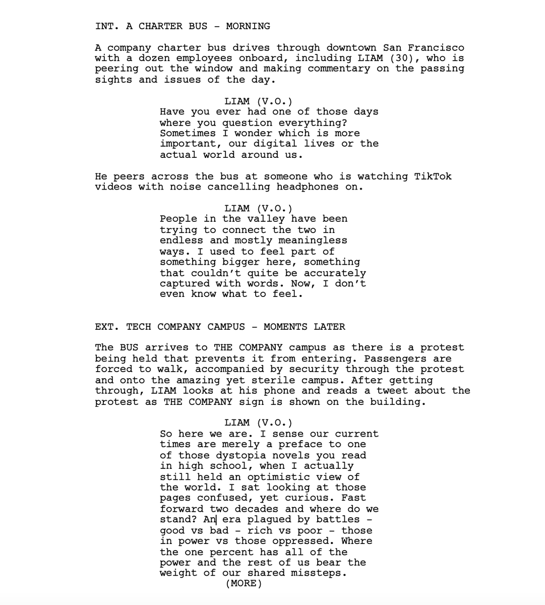 JasonKristofor's tweet photo. @ScriptPipeline Happy #FirstPageFriday 👉👈 Here's page 1 of my latest, New Freedom. https://t.co/8uTrnYWcoR