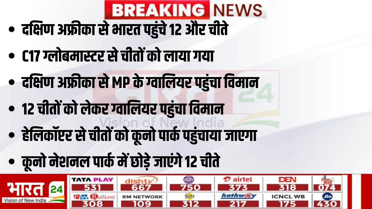 Bharat24MPCG's tweet image. #CheetahStateMP #Bharat24Digital 
@OfficeofSSC @mygovindia @PMOIndia @narendramodi