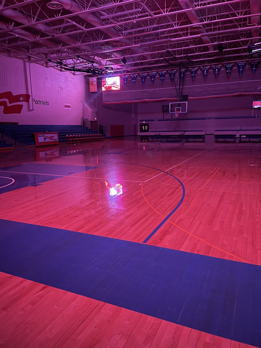PTPConference's tweet image. Good night Win-E-Mac gym.  Get some sleep, you should be rocking tomorrow! @WinEMacPatriots