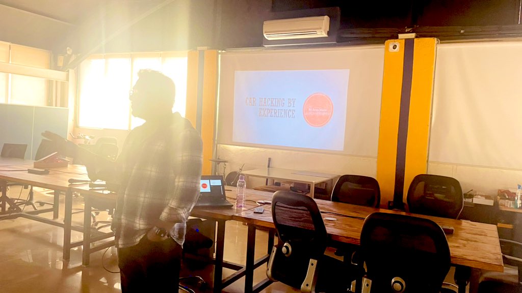 NullMumbai's tweet photo. Much awaited session on Car Hacking by @rootkill3r #nullmumbai
Good to have you back at home :)
@null0x00 @avkashk @Snypter @rajan_jomon @chiragsavla94
#nullmumbai #mumbai #infosec #meetup #carhacking #carsecurity https://t.co/gzNpRih7qR